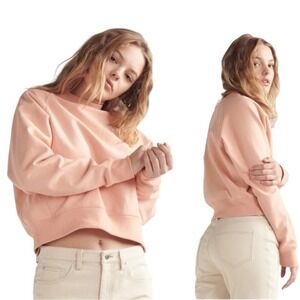 THAKOON Peach Crewneck‎ Sweatshirt Cropped Raglan Sleeve Women's Size M